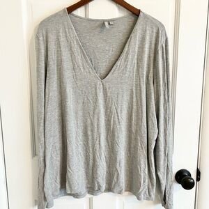 ASOS v neck long sleeve grey top size 22